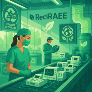 Dispositivos medicos en una planta de reciclaje de RAEE