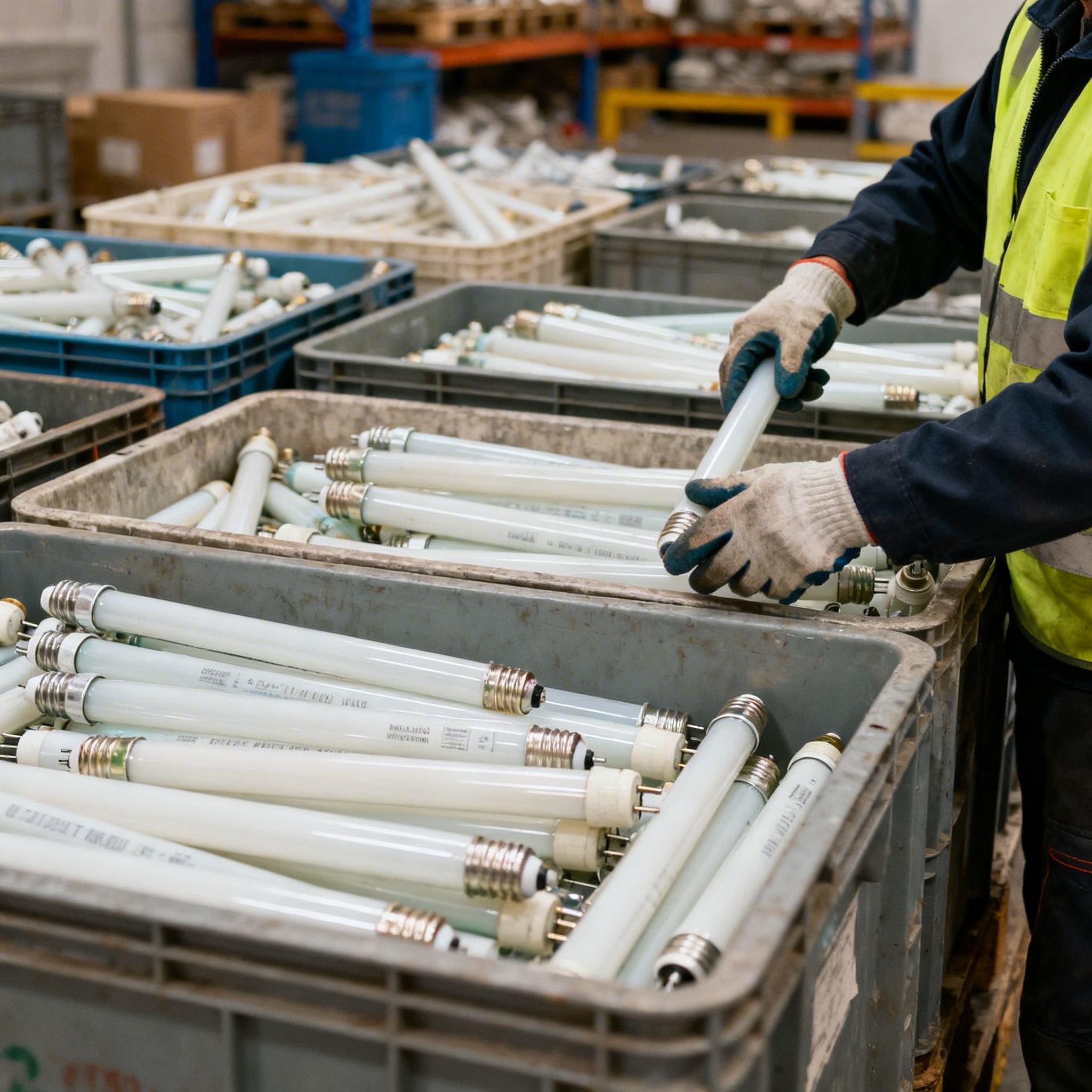 reciclaje de fluorescentes en Navarra con gestión profesional de RAEE